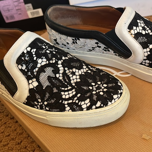 Givenchy Lace Leather Slip On Sneakers - Picture 2 of 5